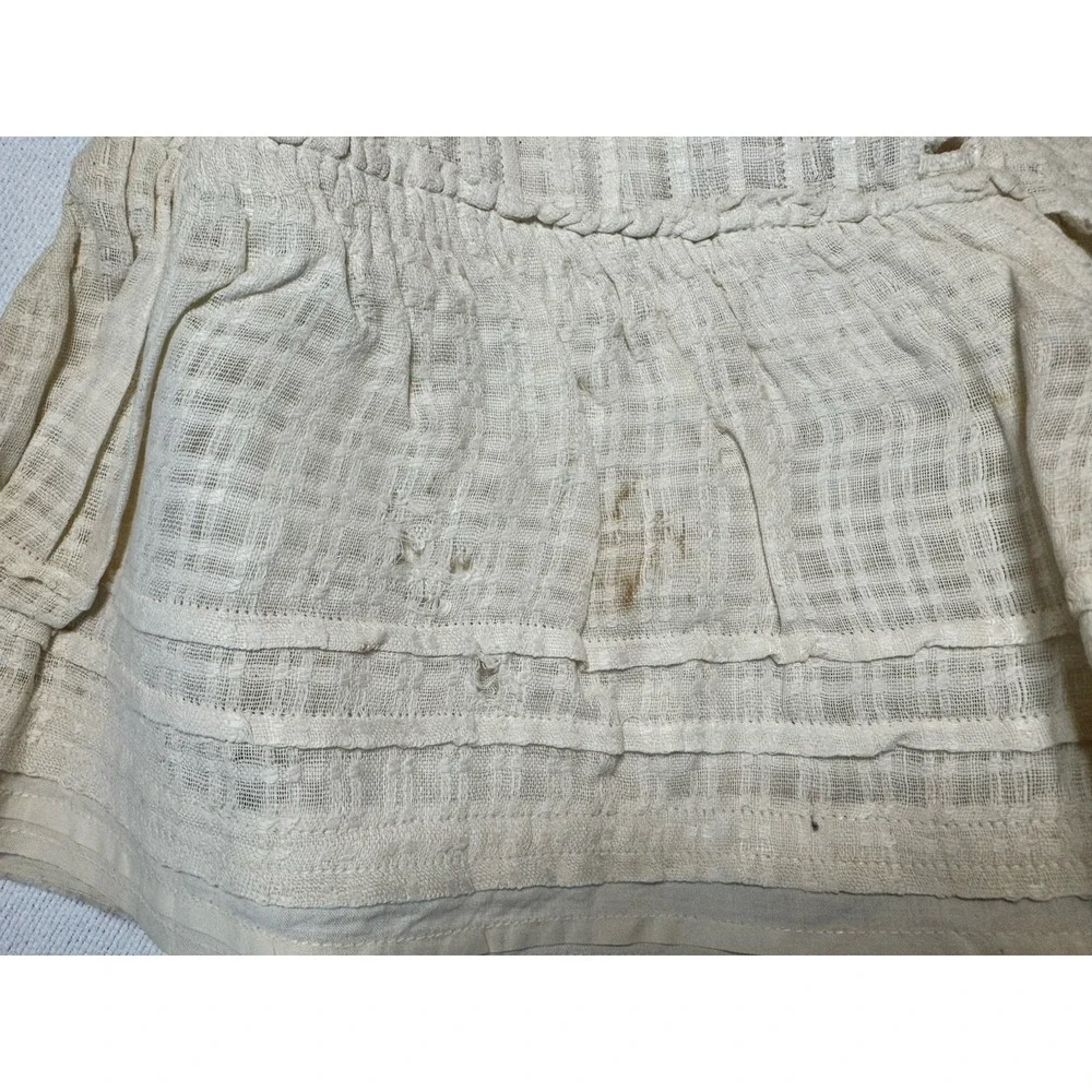 Antique 1800's Frontier Baby Clothes And Crochet Hats 4 Pieces 1 Moccasin Shoe